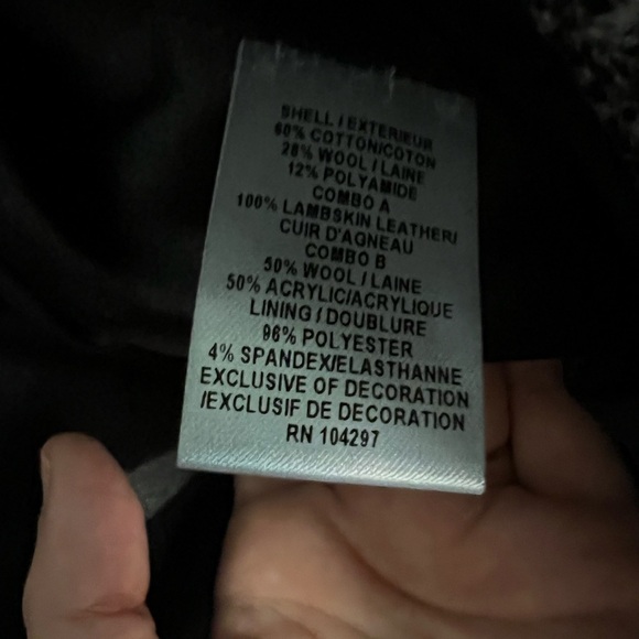 MILLY Studded Leather Trim Tweed Jacket 8 Black White - Picture 7 of 10